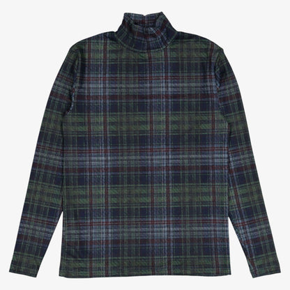 Plaid Turtleneck - Navy