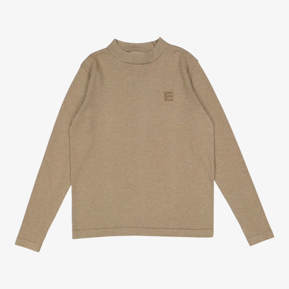 Metallic Knit Turtleneck - Gold