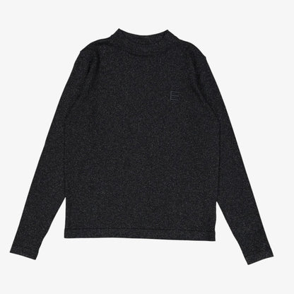 Metallic Knit Turtleneck - Black