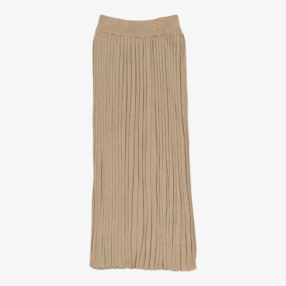 Metallic Pleated Skirt - Gold