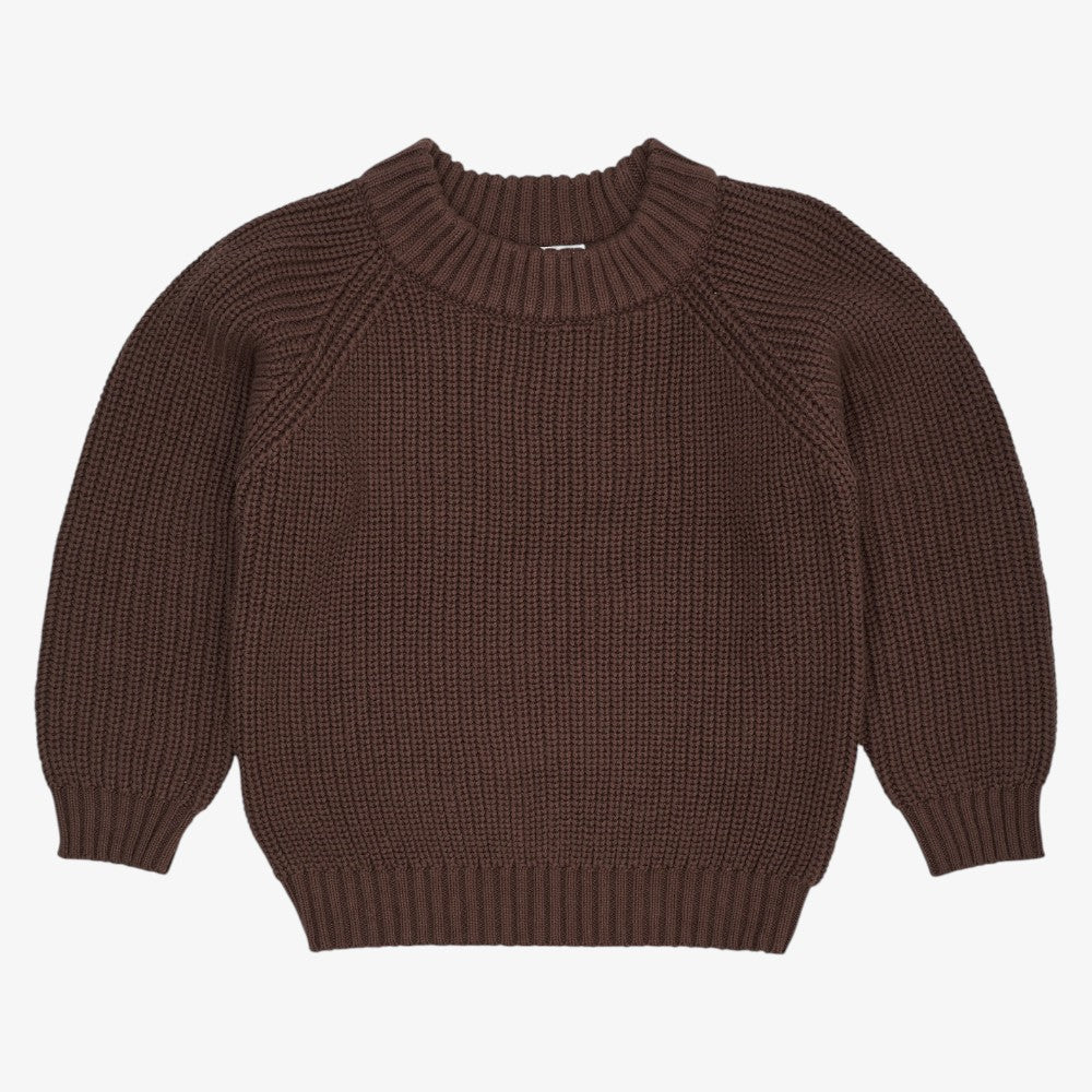 Knit Rib Blouse - Brown