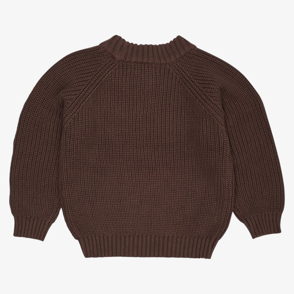 Knit Rib Blouse - Brown