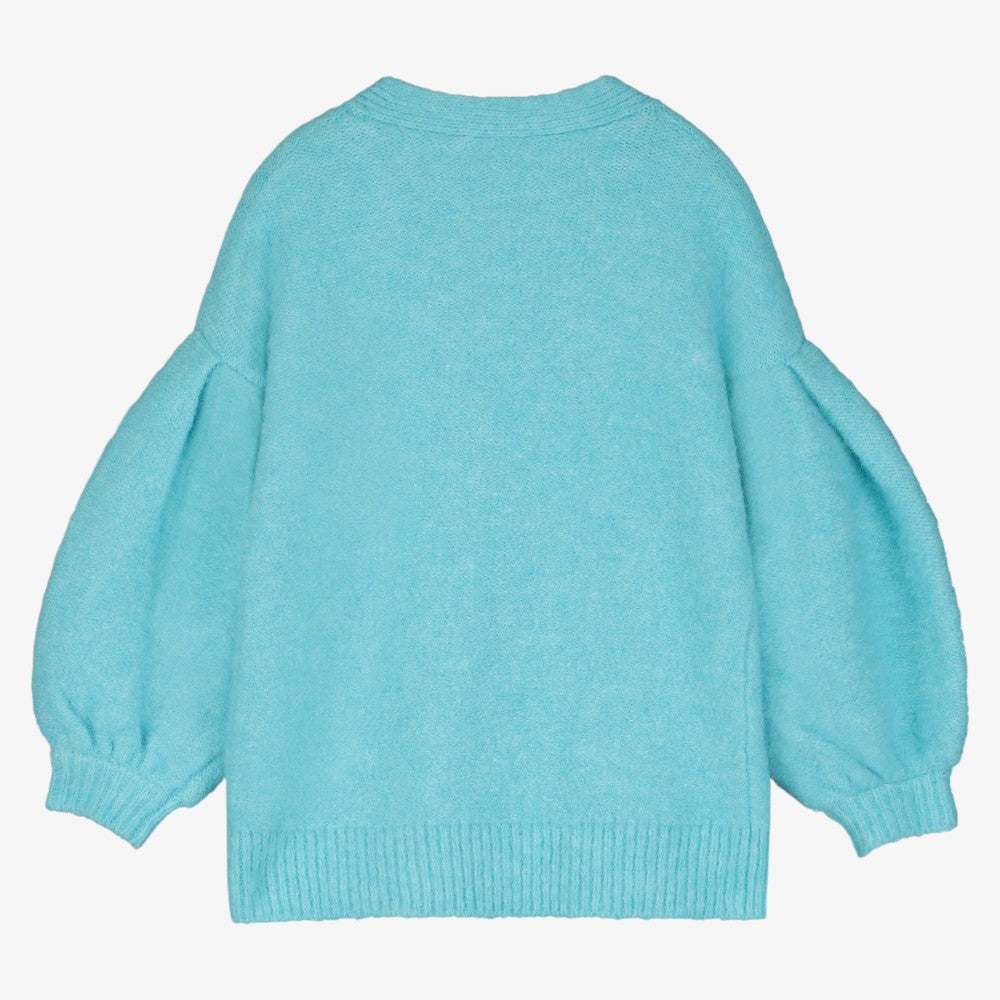 Bow Knit Cardigan - Sky Blue