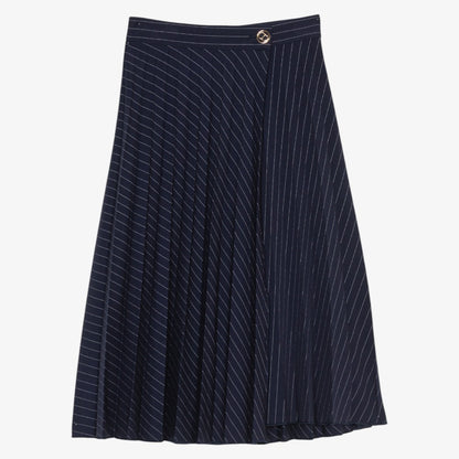 Pleated Skirt - Blue/off White