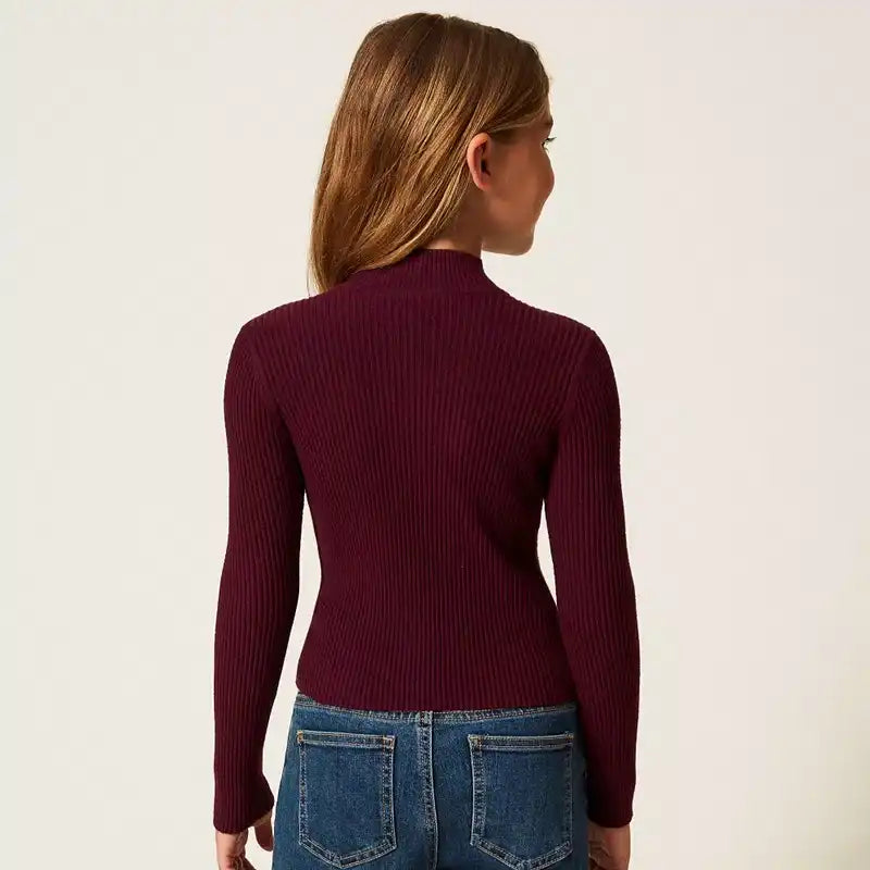 Knit Turtleneck - Burgundy