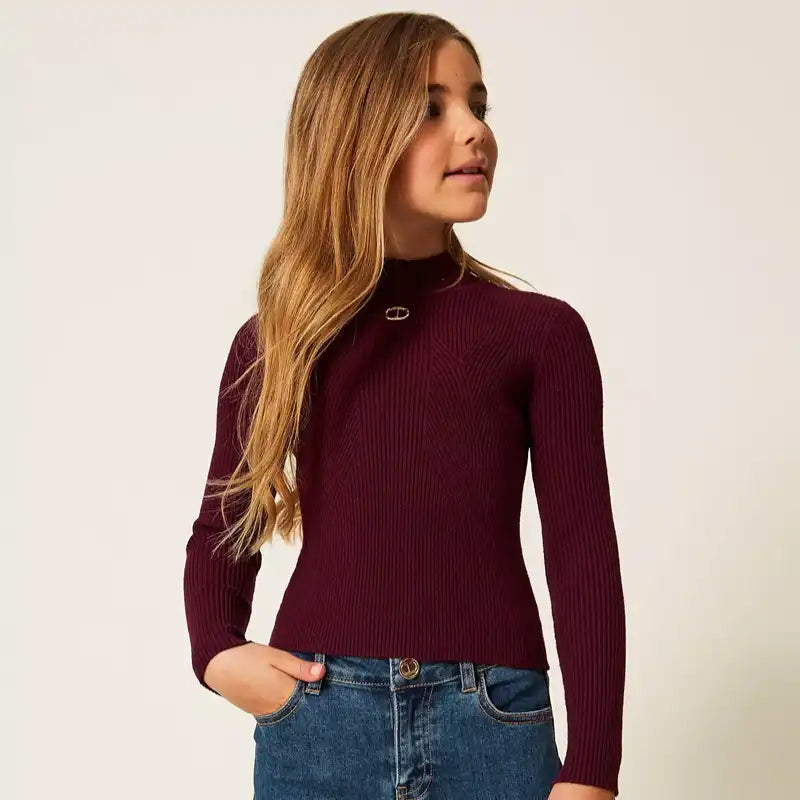 Knit Turtleneck - Burgundy