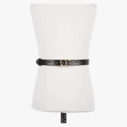 Reversible Belt With Oval T Buckle - Black/milk