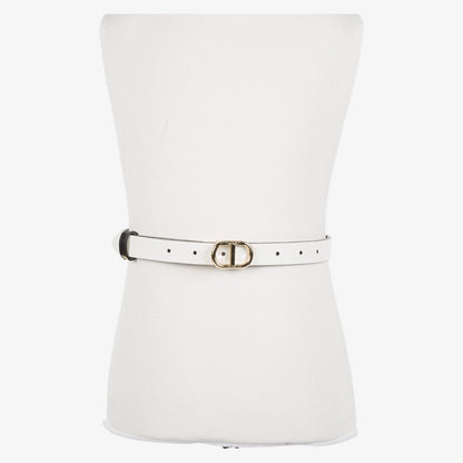 Reversible Belt With Oval T Buckle - Black/milk
