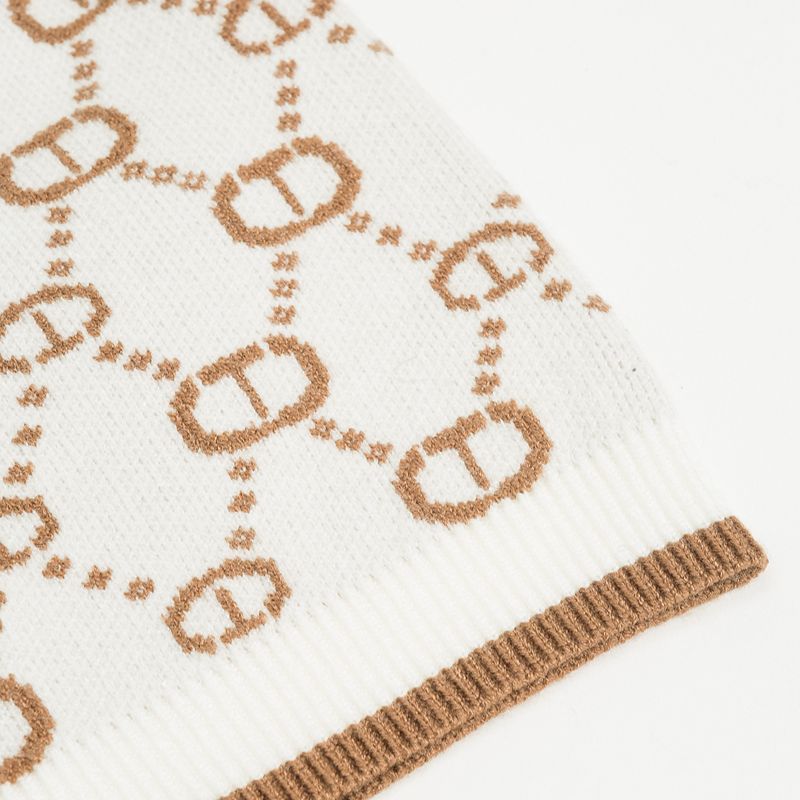 Knit Logo Hat - Milk/camel