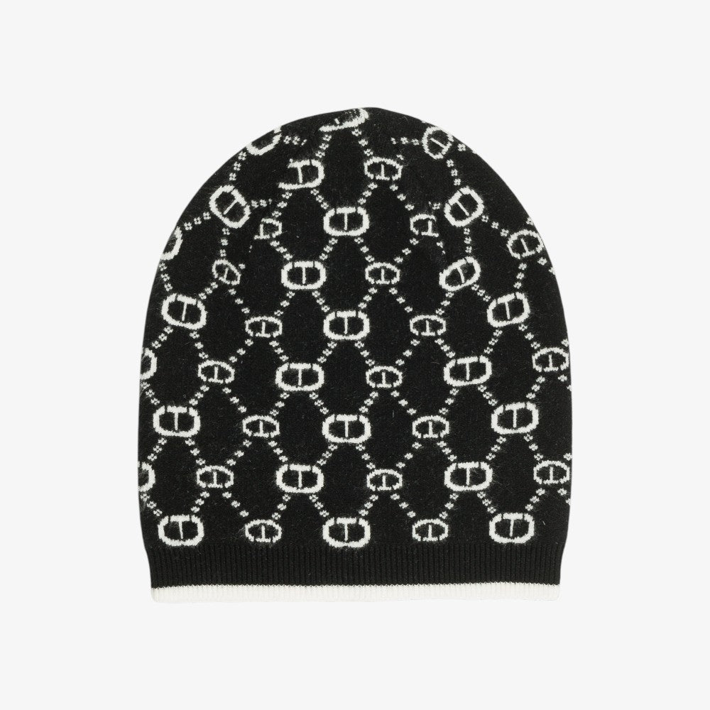 Knit Logo Hat - Black/off White