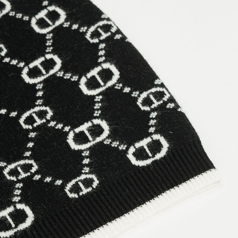 Knit Logo Hat - Black/off White