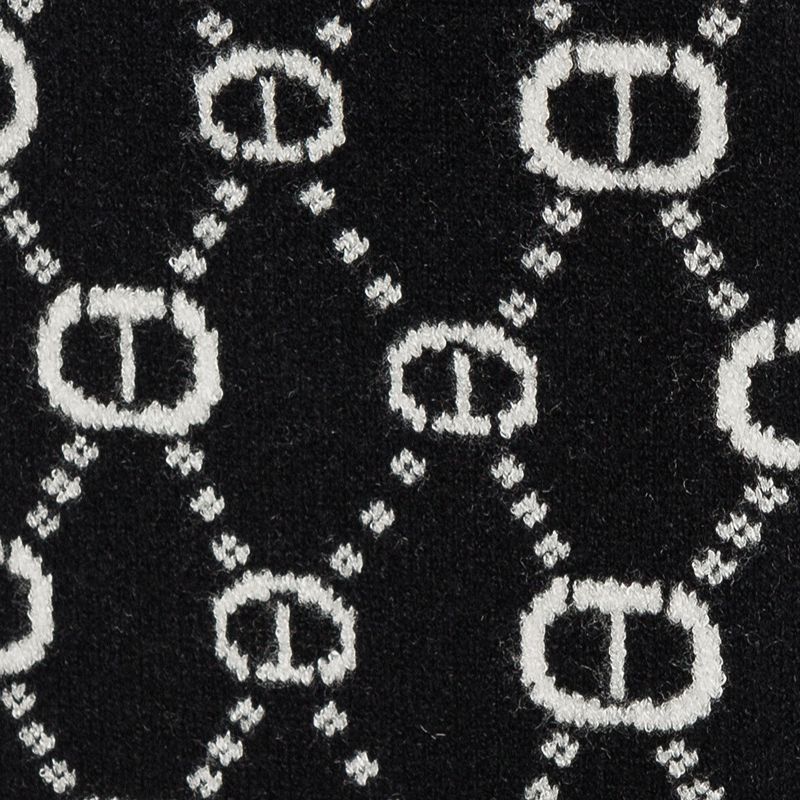 Knit Logo Scarf - Black/off White