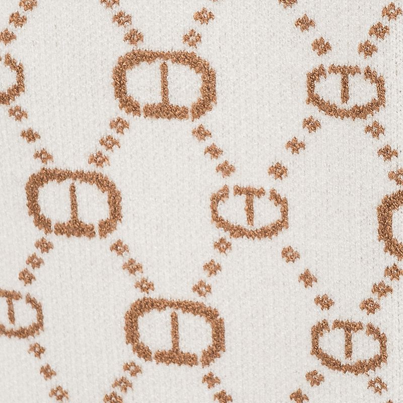 Knit Logo Scarf - Milk/camel
