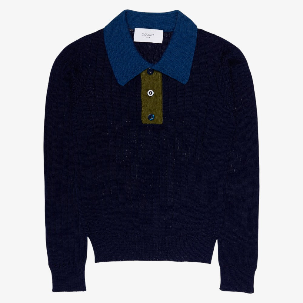 Wool Polo - Dark Blue