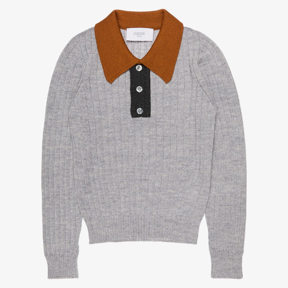 Wool Polo - Grey