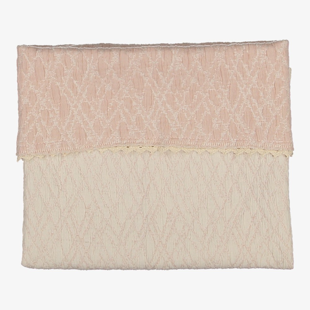 Quilted Blanket - Ivory&amp;pink