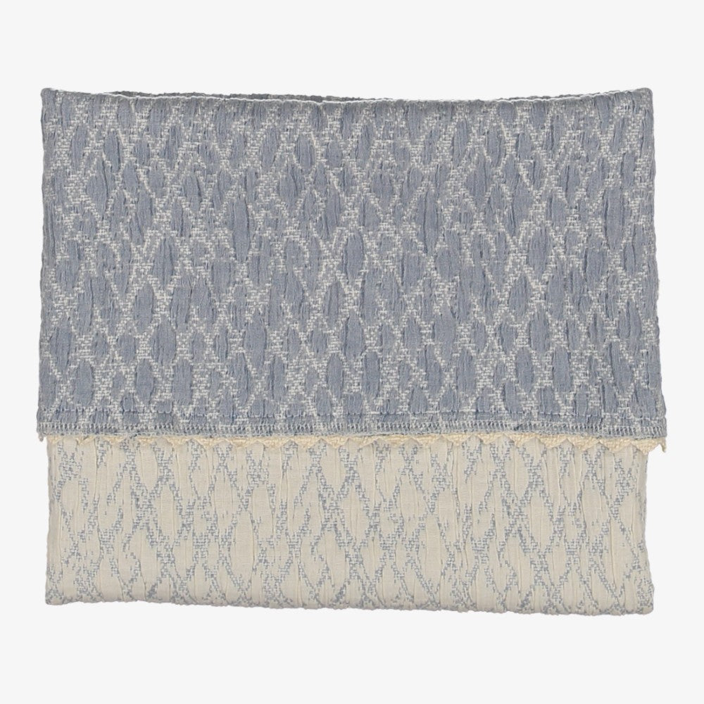 Quilted Blanket - Ivory&amp;blue