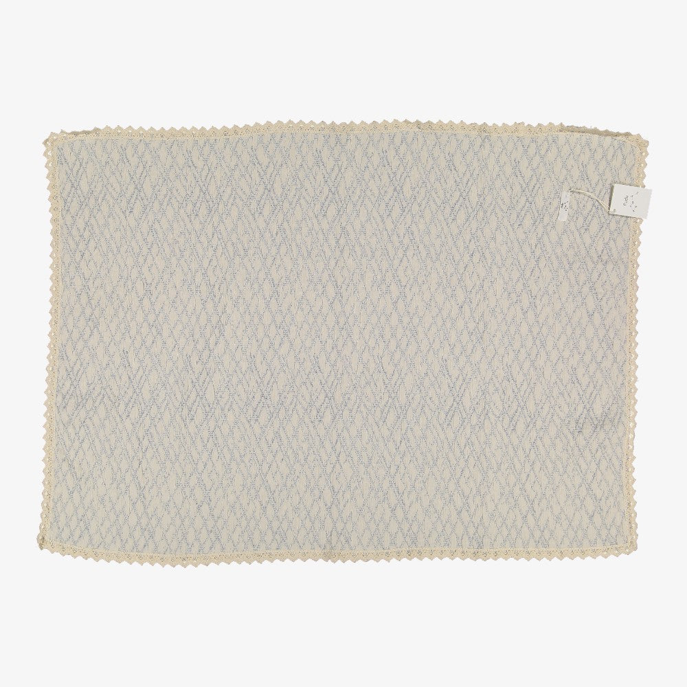 Quilted Blanket - Ivory&amp;blue