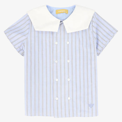 Double Stripe Blouse - Blue