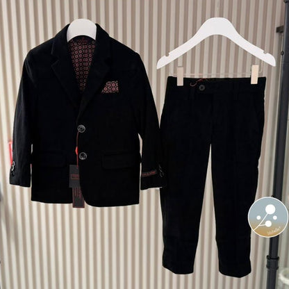 Slim Fit Weave Pants - Black
