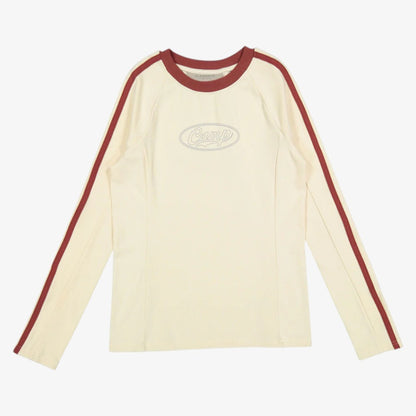 Stripe Sleeve Tee - Cream &amp; Rust