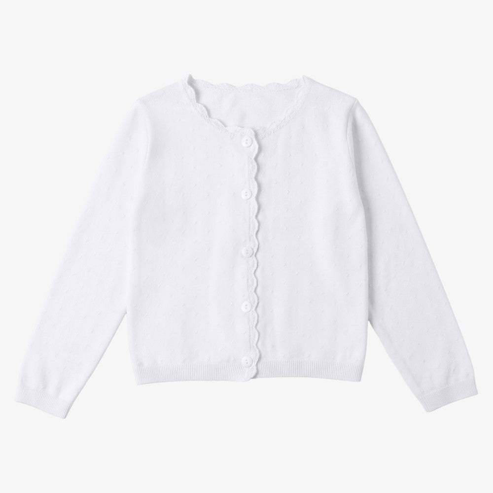 Pointelle Cardigan - White