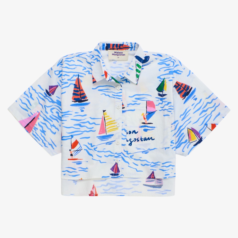 Barcos Cropped Shirt - White