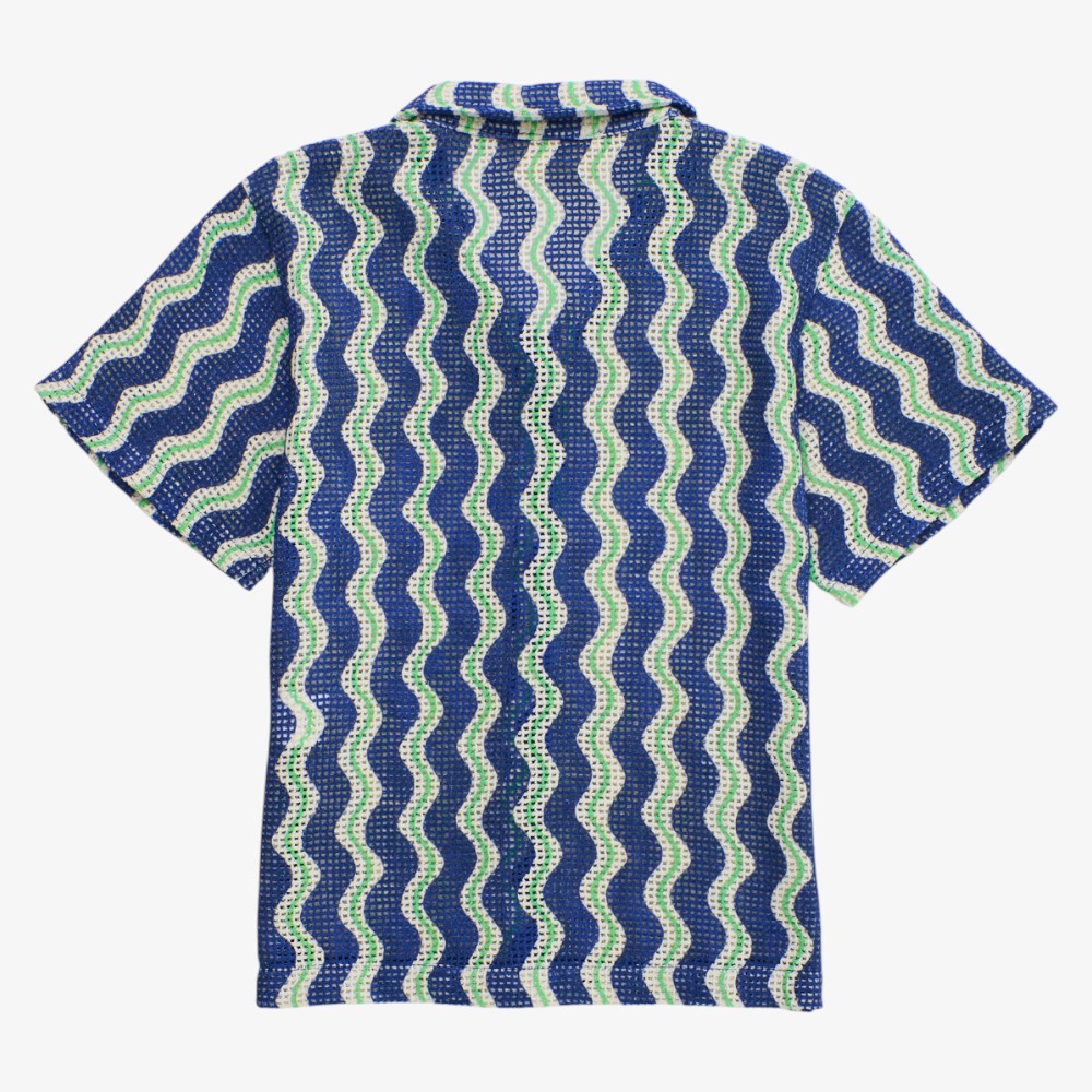 Wavy Mesh Shirt - Blue