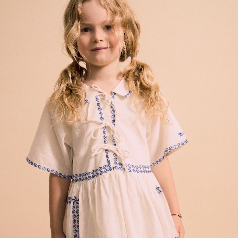 Barcos Embroidered Dress - White