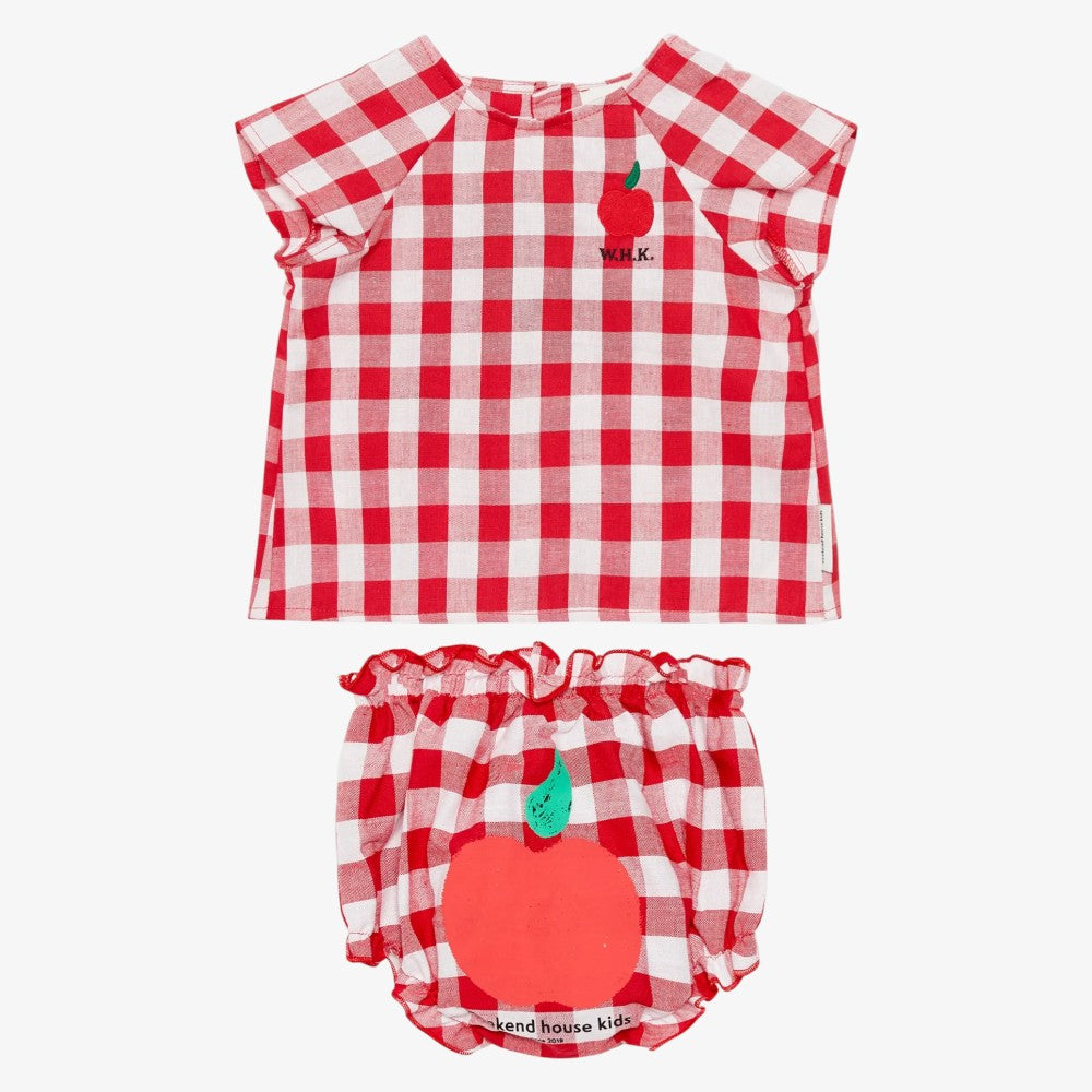 Apple Top And Bloomer - Red &amp; White