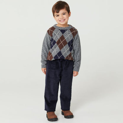 Arygle Knit Sweater - Grey &amp; Brown