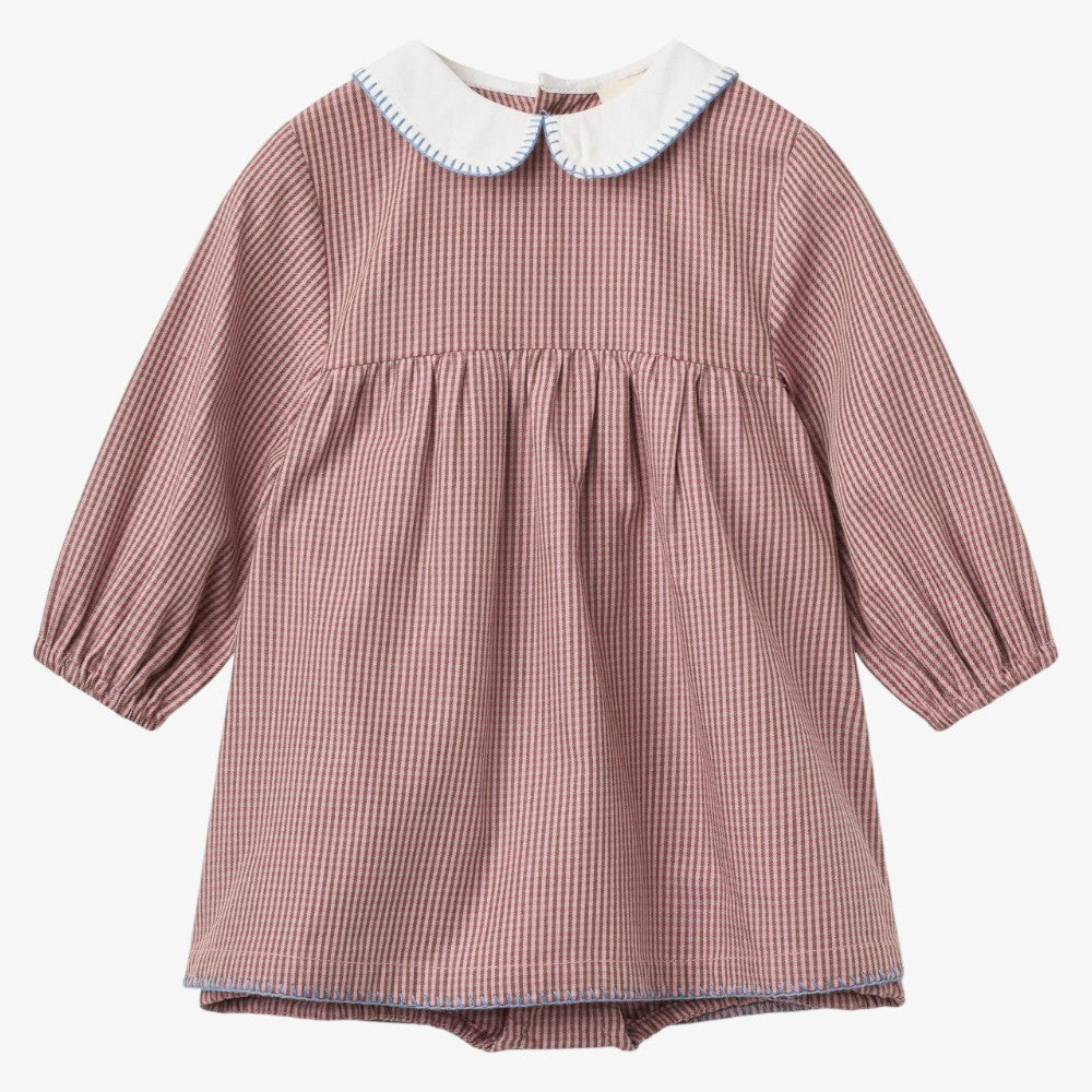 Check Romper Dress - Rose