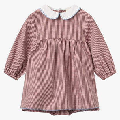 Check Romper Dress - Rose