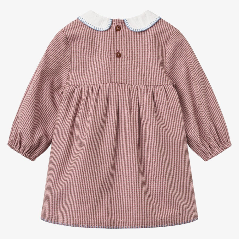 Check Romper Dress - Rose