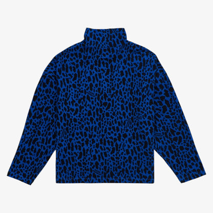 Animal Print Turtleneck - Blue