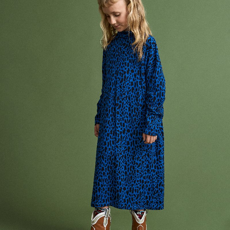 Animal Print Dress - Blue