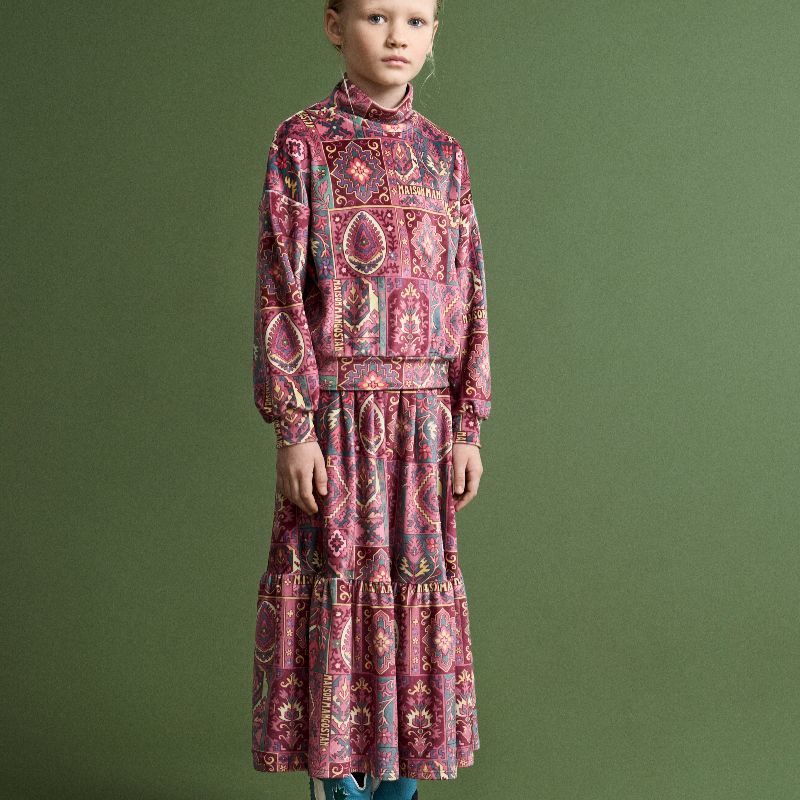 Carpet Velvet Skirt - Burgundy