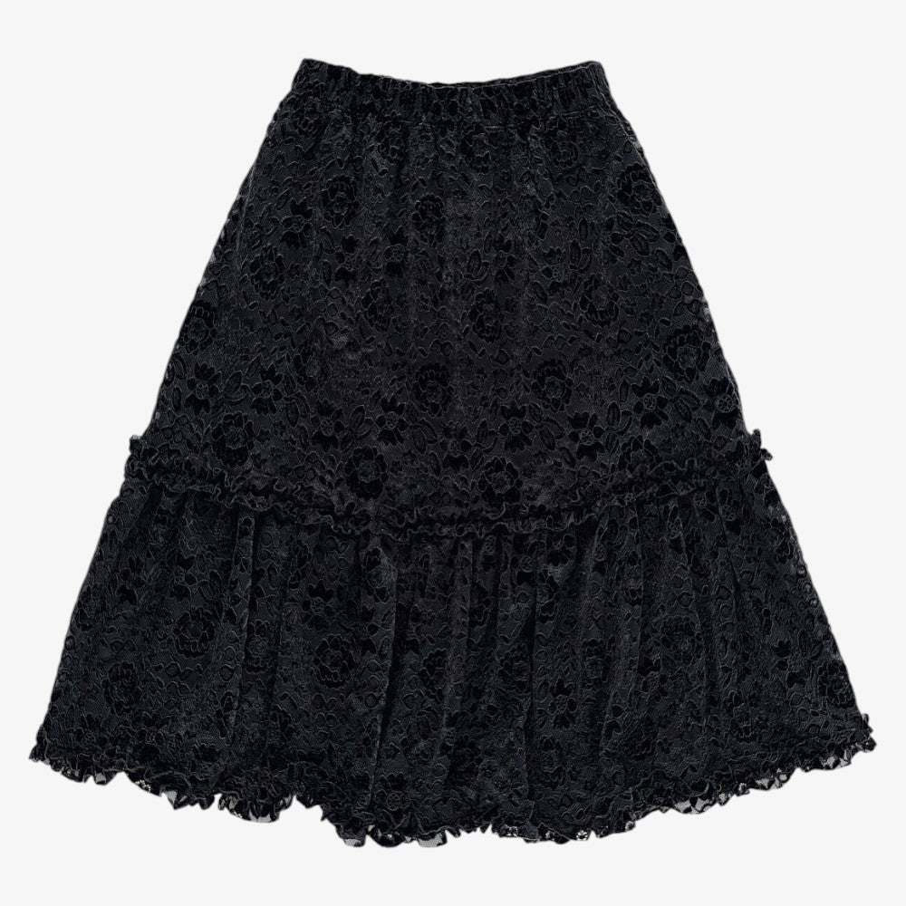Flower Lace Skirt - Black