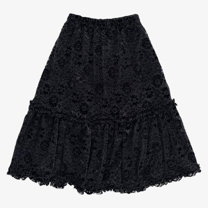 Flower Lace Skirt - Black