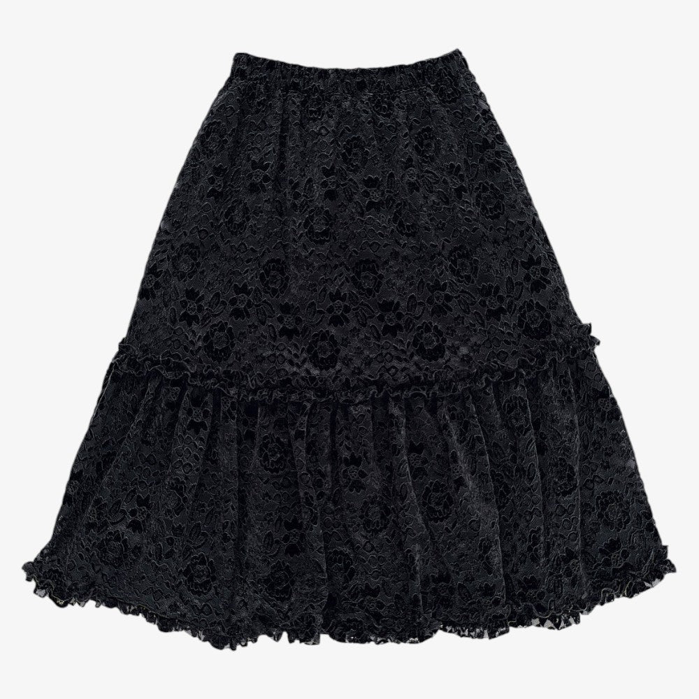 Flower Lace Skirt - Black