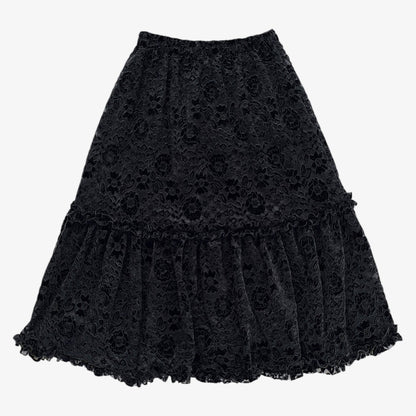 Flower Lace Skirt - Black