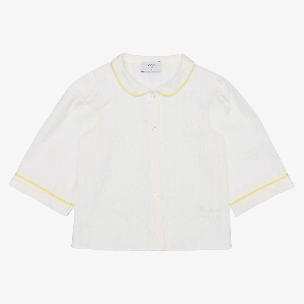 Iris Blouse - White &amp; Yellow