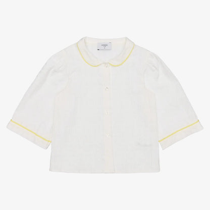 Iris Blouse - White &amp; Yellow