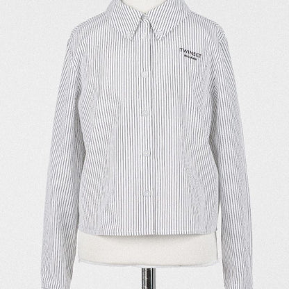 Poplin Stripe Shirt - White