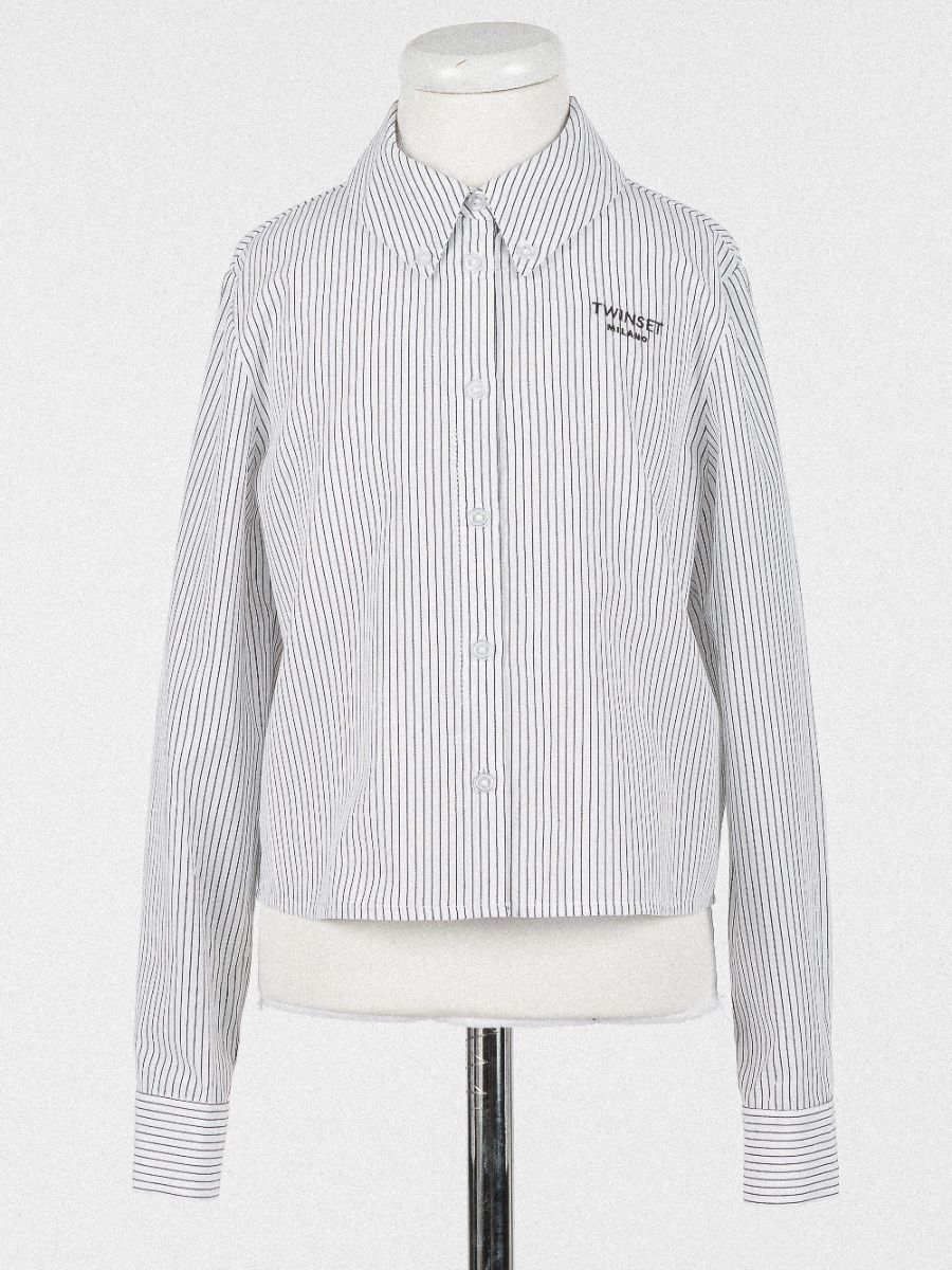 Poplin Stripe Shirt - White