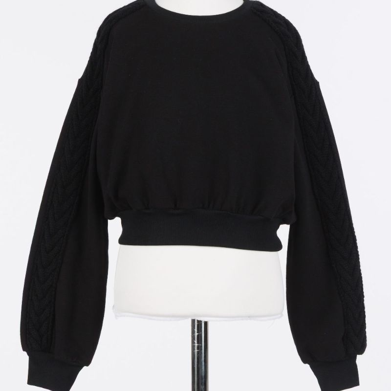 Braided Sweatshirt - Black