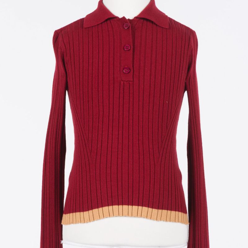 Knit Polo - Ruby