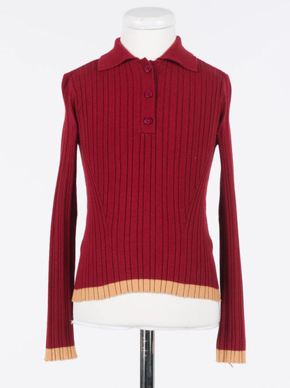 Knit Polo - Ruby