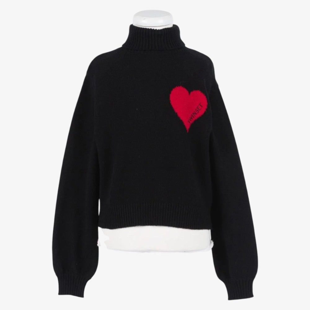Heart Turtleneck - Black
