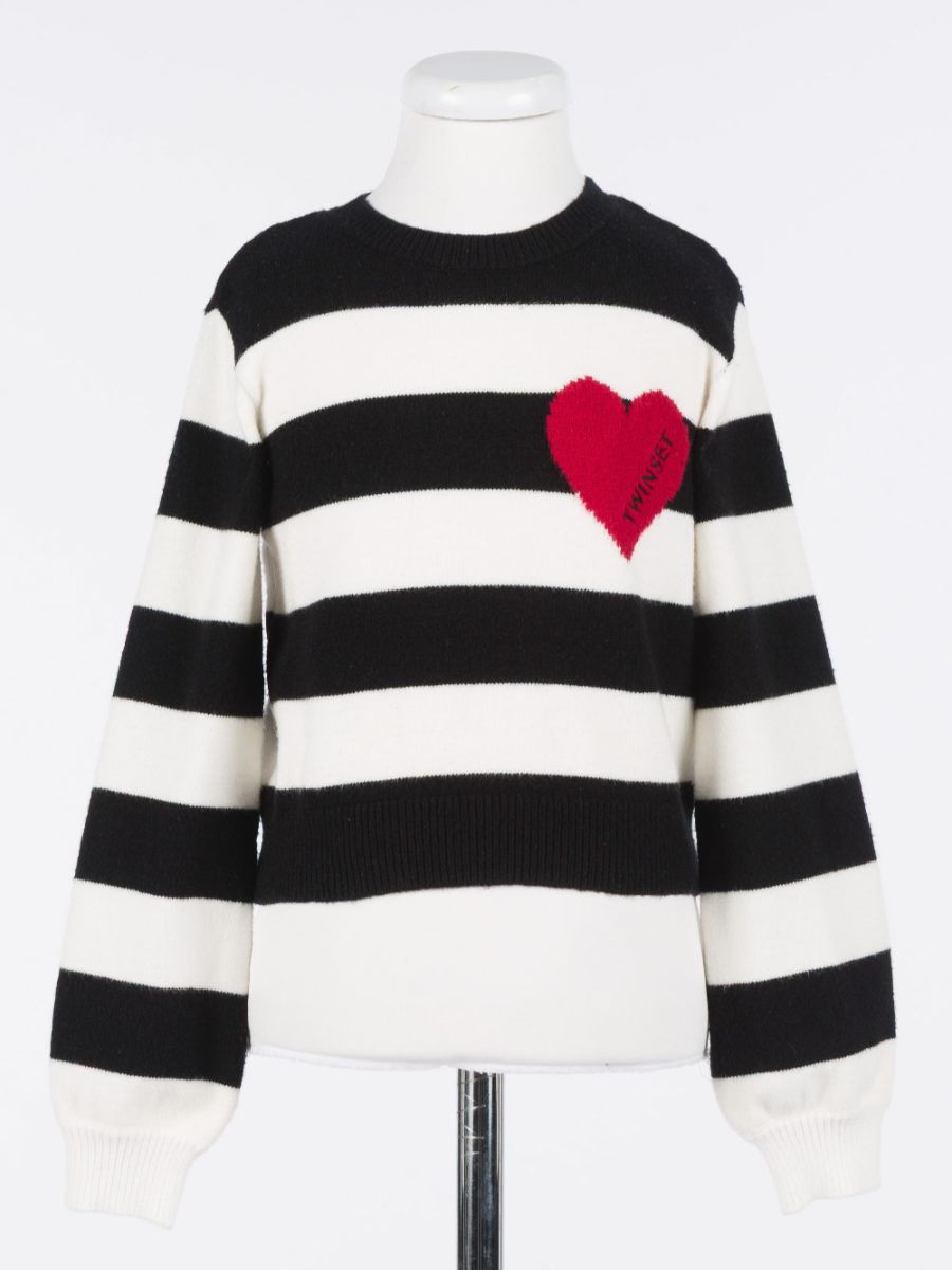 Heart Knit Sweater - Black